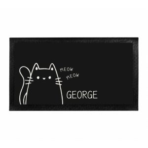 Personalised Cartoon Cat Feeding Bowl Mat