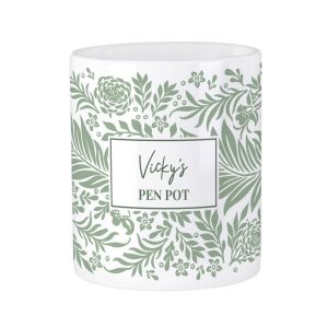 Personalised Green Leaves Ceramic Storage Pot