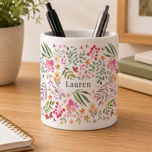 Personalised Floral Ceramic Storage Pot