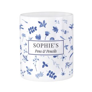 Personalised Blue Floral Ceramic Storage Pot