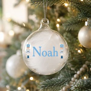 Personalised Nutcracker Characters White Feather Tree Bauble