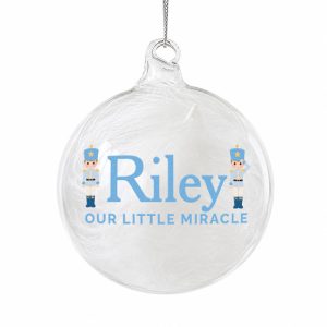Personalised Nutcracker Characters White Feather Tree Bauble
