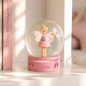 Girl's Personalised Ballet Shoes Pink Fairy Snow Globe