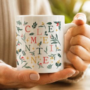 Personalised Christmas Pattern Ceramic Name Mug