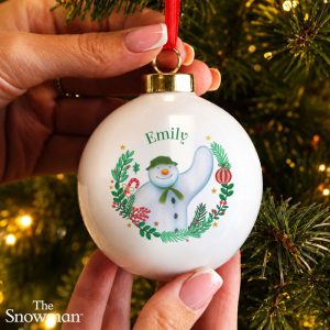 Personalised The Snowman Christmas Wishes Tree Bauble