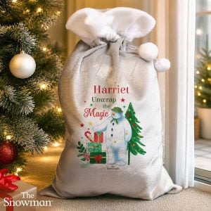 Personalised The Snowman Christmas Wishes Santa Sack