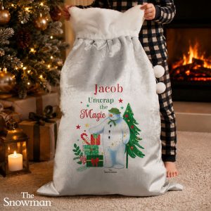 Personalised The Snowman Christmas Wishes Santa Sack