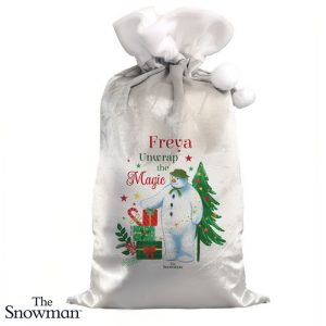 Personalised The Snowman Christmas Wishes Santa Sack