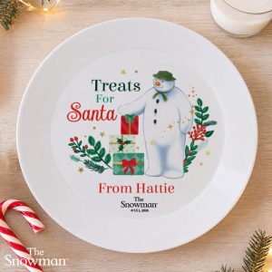 Personalised The Snowman Christmas Wishes Santa Treat Plate