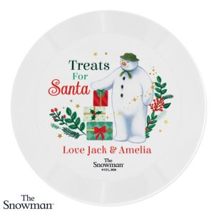 Personalised The Snowman Christmas Wishes Santa Treat Plate