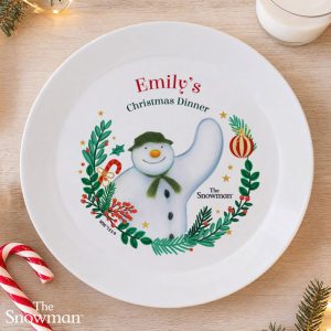 Personalised The Snowman Christmas Wishes Plastic Plate