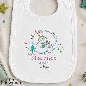 Personalised The Snowman My 1st Christmas Baby Bib