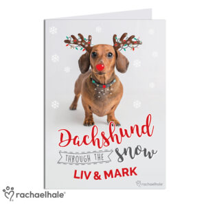 Personalised Dachshund Through the Snow Christmas Card
