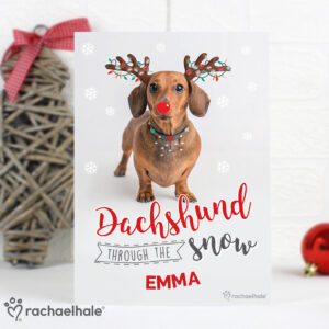 Personalised Dachshund Through the Snow Christmas Card