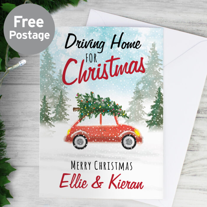Personalised Driving Home For Christmas Card
