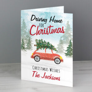 Personalised Driving Home For Christmas Card