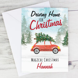 Personalised Driving Home For Christmas Card