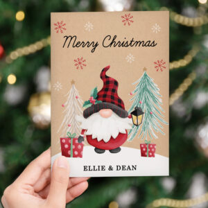 Personalised Traditional Gonk Christmas Card