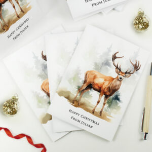 Personalised Stag Pack of 10 Christmas Cards