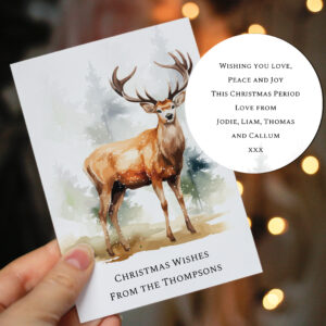 Personalised Stag Pack of 10 Christmas Cards