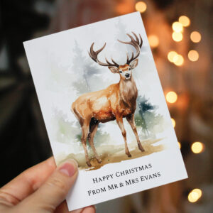 Personalised Stag Pack of 10 Christmas Cards