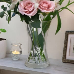 Personalised Highland Cow Glass Flower Vase