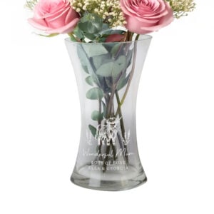 Personalised Highland Cow Glass Flower Vase