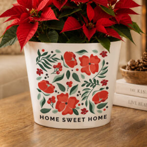 Personalised Large Poinsettia Christmas Plant Pot