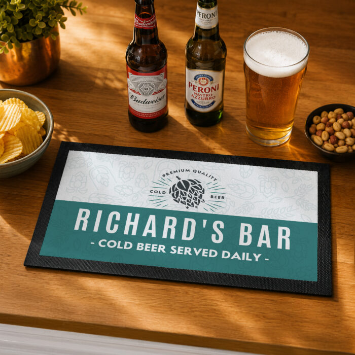 Personalised Craft Beer Home Bar Mat