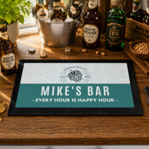 Personalised Craft Beer Home Bar Mat