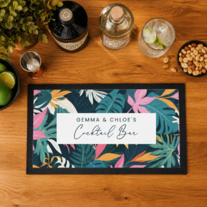 Personalised Tropical Cocktail Bar Mat