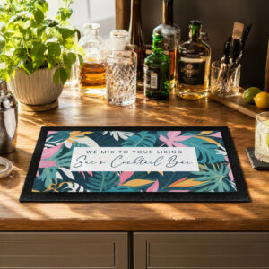 Personalised Tropical Cocktail Bar Mat