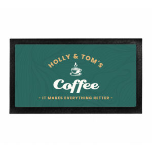 Personalised Green Coffee Drinks Station Mat