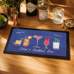 Personalised Cocktail Home Bar Mat