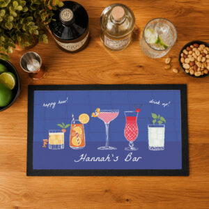 Personalised Cocktail Home Bar Mat
