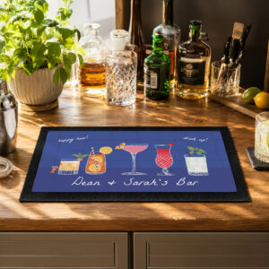 Personalised Cocktail Home Bar Mat