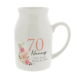 Personalised Floral Milestone Birthday Jug Vase
