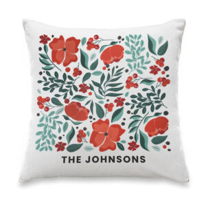 Personalised Poinsettia Christmas Cushion