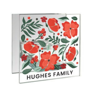Personalised Poinsettia Mirrored Tealight Holder