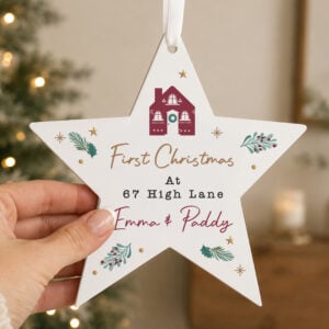 Personalised First Christmas in New Home Star Ornament