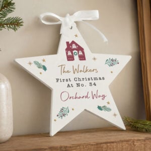 Personalised First Christmas in New Home Star Ornament