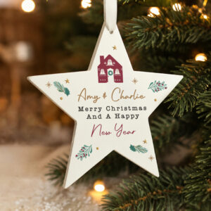 Personalised First Christmas in New Home Star Ornament
