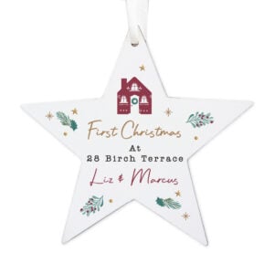 Personalised First Christmas in New Home Star Ornament