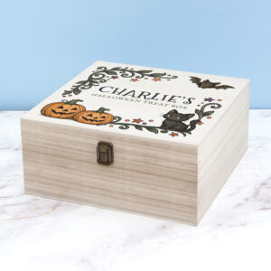 Large Wooden Personalised Halloween Treat Box
