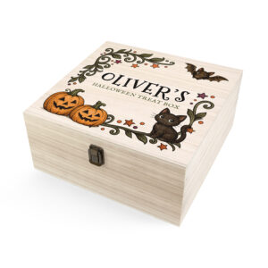 Large Wooden Personalised Halloween Treat Box