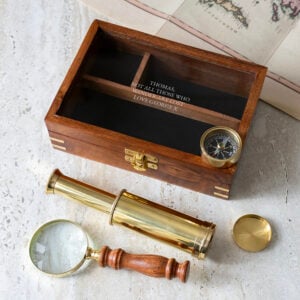 Personalised Classic Brass Explorer Gift Set
