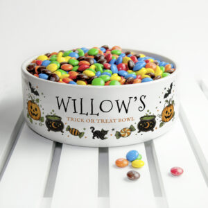 personalised ceramic halloween treat bowl