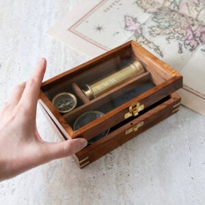 Personalised Brass Compass Telescope and Magnifying Glass Gift Set