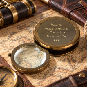 Personalised Real Handwriting Vintage Nautical Magnifier Glass
